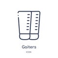 Linear gaiters icon from American football outline collection. Thin line gaiters vector isolated on white background. gaiters