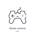 Linear game control icon from Artifical intelligence outline collection. Thin line game control vector isolated on white Royalty Free Stock Photo