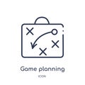 Linear game planning icon from American football outline collection. Thin line game planning vector isolated on white background.