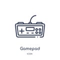 Linear gamepad icon from Entertainment and arcade outline collection. Thin line gamepad vector isolated on white background.