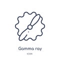 Linear gamma ray icon from Astronomy outline collection. Thin line gamma ray vector isolated on white background. gamma ray trendy