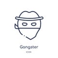 Linear gangster icon from Emotions outline collection. Thin line gangster vector isolated on white background. gangster trendy Royalty Free Stock Photo
