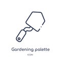 Linear gardening palette icon from Construction tools outline collection. Thin line gardening palette vector isolated on white