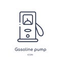 Linear gasoline pump icon from Industry outline collection. Thin line gasoline pump icon isolated on white background. gasoline Royalty Free Stock Photo