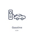 Linear gasoline refilling station icon from Mechanicons outline collection. Thin line gasoline refilling station icon isolated on