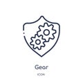 Linear gear icon from Gdpr outline collection. Thin line gear icon isolated on white background. gear trendy illustration