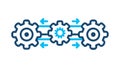 Linear Gear Mechanism, Mechanical Process Flow Icon, vector design Generative AI Royalty Free Stock Photo