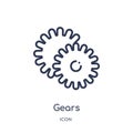 Linear gears icon from Industry outline collection. Thin line gears icon isolated on white background. gears trendy illustration