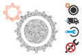 Linear Gears Icon Vector Collage