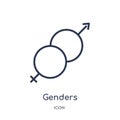 Linear genders icon from Birthday party outline collection. Thin line genders vector isolated on white background. genders trendy