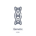 Linear genetic icon from Chemistry outline collection. Thin line genetic vector isolated on white background. genetic trendy
