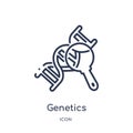 Linear genetics icon from Medical outline collection. Thin line genetics icon isolated on white background. genetics trendy