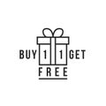 linear gift like buy 1 get one free Royalty Free Stock Photo