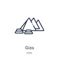 Linear giza icon from Architecture and travel outline collection. Thin line giza vector isolated on white background. giza trendy