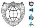 Linear Global Shield Vector Mesh Royalty Free Stock Photo