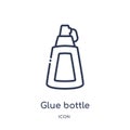 Linear glue bottle icon from Miscellaneous outline collection. Thin line glue bottle icon isolated on white background. glue Royalty Free Stock Photo