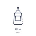 Linear glue icon from Education outline collection. Thin line glue vector isolated on white background. glue trendy illustration Royalty Free Stock Photo