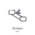 Linear go down icon from Accommodation outline collection. Thin line go down icon isolated on white background. go down trendy Royalty Free Stock Photo