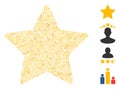 Linear Gold Star Icon Vector Mosaic