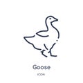 Linear goose icon from Animals and wildlife outline collection. Thin line goose vector isolated on white background. goose trendy Royalty Free Stock Photo