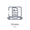 Linear grades icon from Elearning and education outline collection. Thin line grades vector isolated on white background. grades