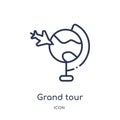 Linear grand tour icon from Architecture and travel outline collection. Thin line grand tour vector isolated on white background.