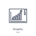 Linear graphic progression icon from Business outline collection. Thin line graphic progression icon isolated on white background