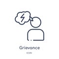 Linear grievance icon from Human resources outline collection. Thin line grievance icon isolated on white background. grievance