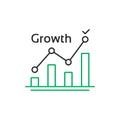 linear growth icon like goal achievement