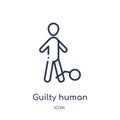 Linear guilty human icon from Feelings outline collection. Thin line guilty human vector isolated on white background. guilty