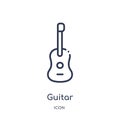 Linear guitar icon from Brazilia outline collection. Thin line guitar vector isolated on white background. guitar trendy