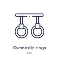 Linear gymnastic rings icon from Gym and fitness outline collection. Thin line gymnastic rings icon isolated on white background.