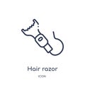 Linear hair razor icon from Beauty outline collection. Thin line hair razor vector isolated on white background. hair razor trendy