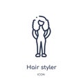 Linear hair styler icon from Ladies outline collection. Thin line hair styler icon isolated on white background. hair styler