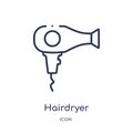 Linear hairdryer icon from Hotel outline collection. Thin line hairdryer icon isolated on white background. hairdryer trendy