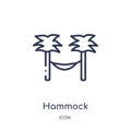 Linear hammock icon from Hotel outline collection. Thin line hammock icon isolated on white background. hammock trendy