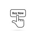 Linear hand with black buy now button Royalty Free Stock Photo