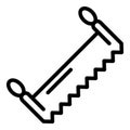 Linear hand saw icon, outline style Royalty Free Stock Photo