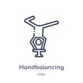 Linear handbalancing icon from Circus outline collection. Thin line handbalancing vector isolated on white background. Royalty Free Stock Photo