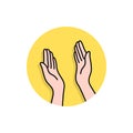 Linear hands like highfive logo