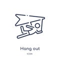 Linear hang out icon from Activity and hobbies outline collection. Thin line hang out vector isolated on white background. hang