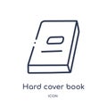 Linear hard cover book icon from Education outline collection. Thin line hard cover book vector isolated on white background. hard Royalty Free Stock Photo