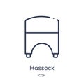 Linear hassock icon from Furniture and household outline collection. Thin line hassock icon isolated on white background. hassock Royalty Free Stock Photo