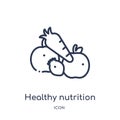 Linear healthy nutrition icon from Food outline collection. Thin line healthy nutrition icon isolated on white background. healthy