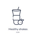 Linear healthy shakes icon from Food outline collection. Thin line healthy shakes icon isolated on white background. healthy