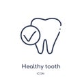 Linear healthy tooth icon from Dentist outline collection. Thin line healthy tooth icon isolated on white background. healthy