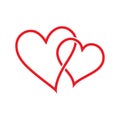 Linear heart icon, vector linear icons thin red line. Love symbol