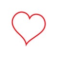 Linear heart icon, vector linear icons thin red line. Love symbol