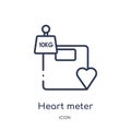 Linear heart meter icon from Measurement outline collection. Thin line heart meter icon isolated on white background. heart meter