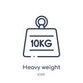 Linear heavy weight icon from Measurement outline collection. Thin line heavy weight icon isolated on white background. heavy